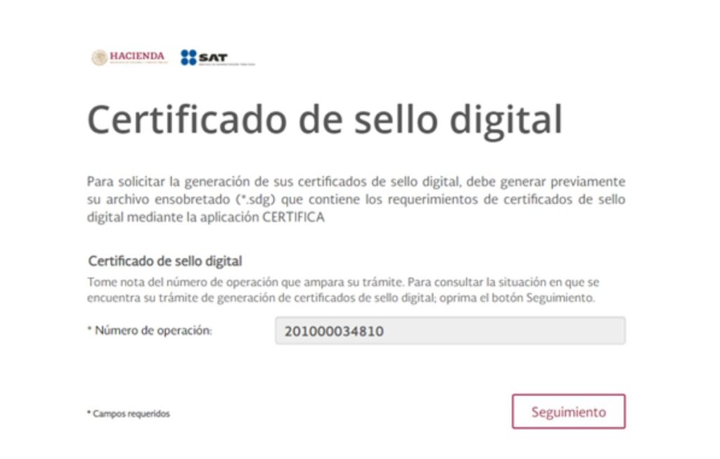 Certificado de sello digital SAT