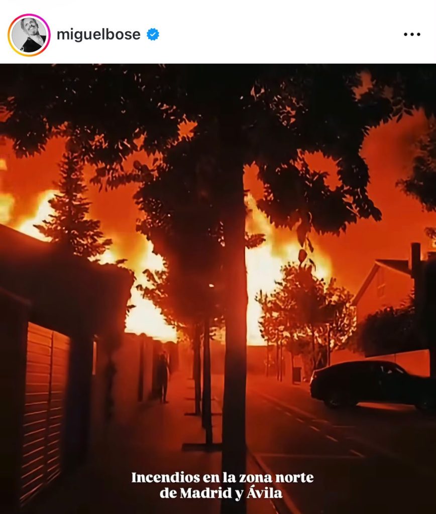 IG Miguel Bosé sobre incendios