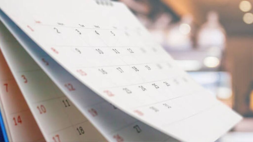 Calendario, días de descanso obligatorio