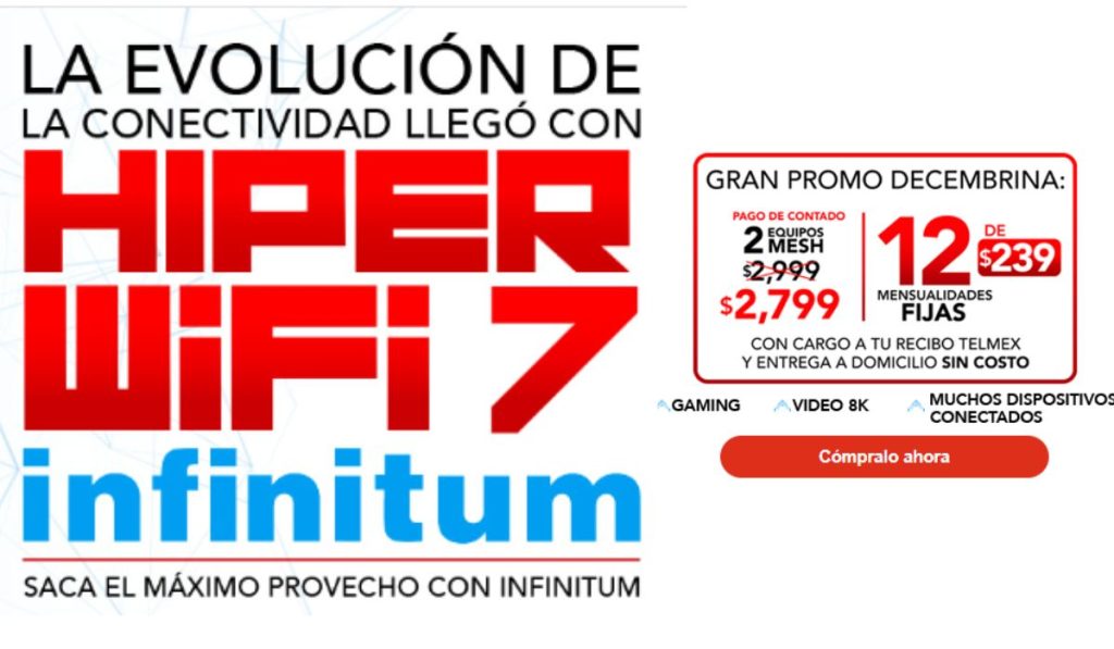 Telmex lanza Hiper WiFi 7 Infinitum