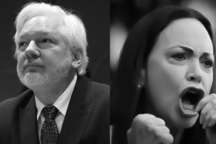 Julian Assange y María Corina Machado