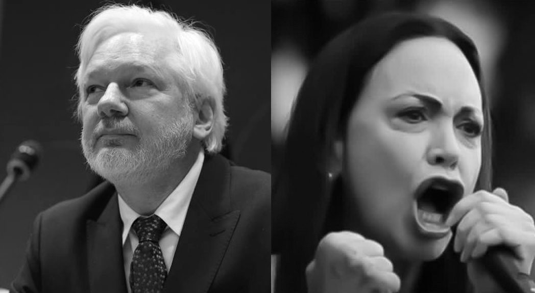 Julian Assange y María Corina Machado