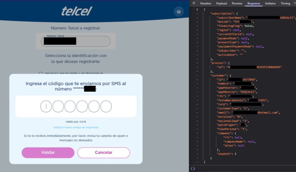 Usuarios reportan riesgo a datos personales en web de Telcel tras activarse el registro telefónico