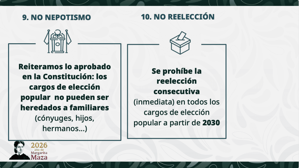 No nepotismo en la Reforma Electoral Presidencia