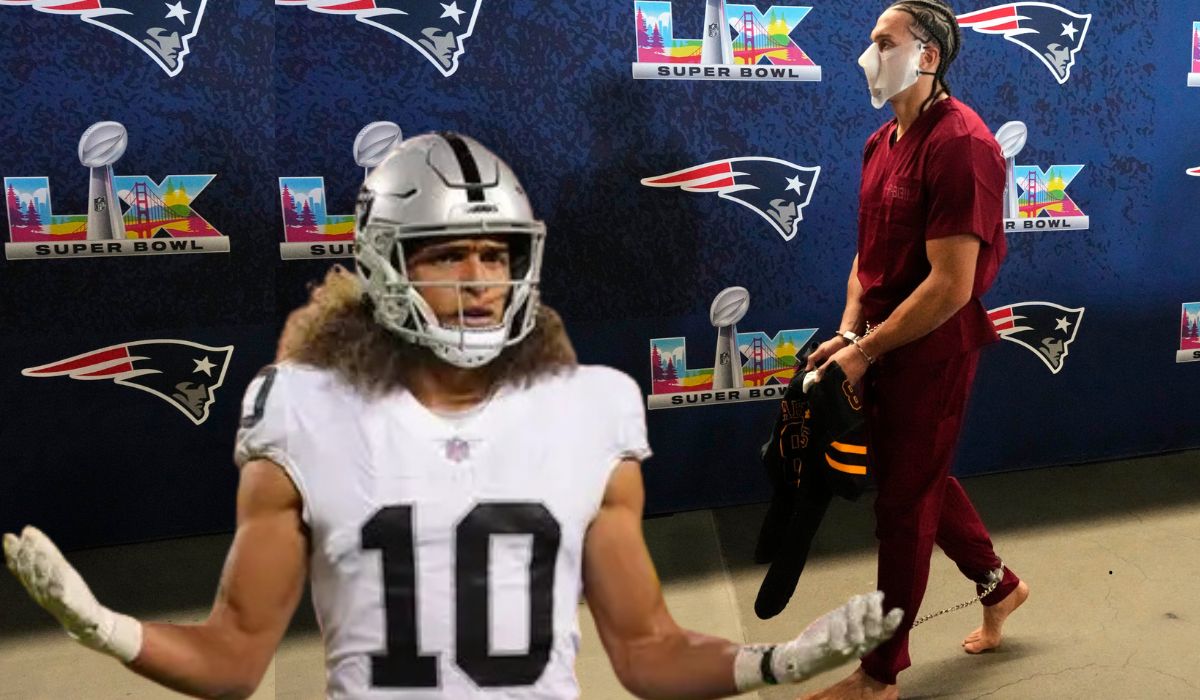 Jugador de los Patriots, Mark Hollins, llega descalzo y esposado al Super Bowl