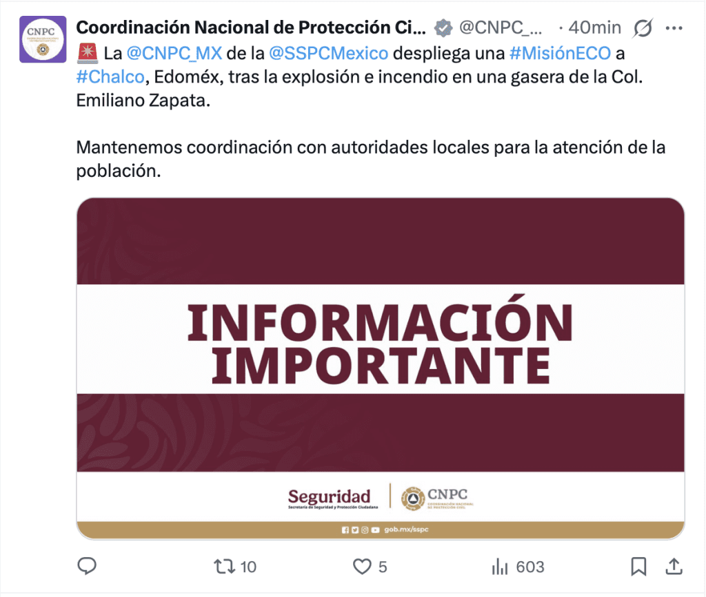 Misión ECO de Protección Cilvil en Chalco| X: @CNPC 
