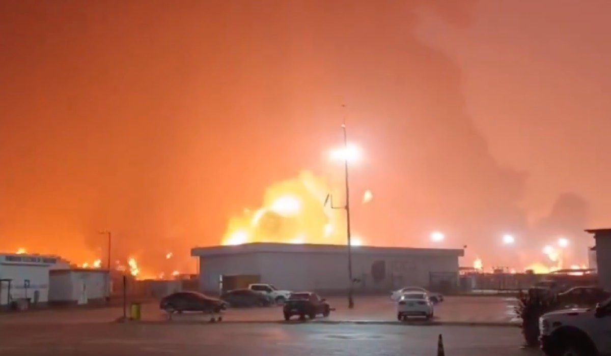 Incendio en puerto de Dos Bocas | Captura de pantalla