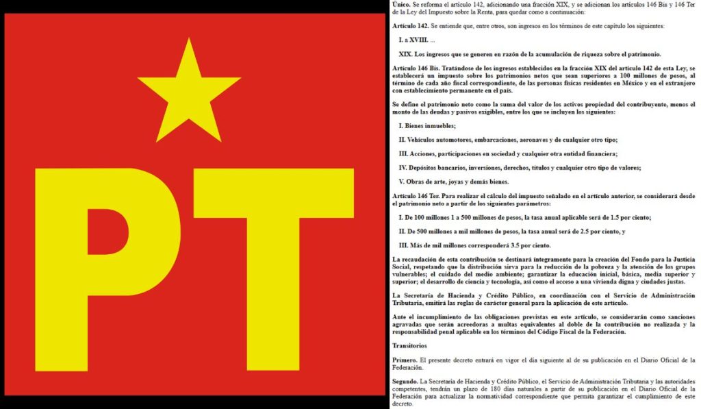 la bancada del pt presento una iniciativa para crear un impuesto a grandes riquezas