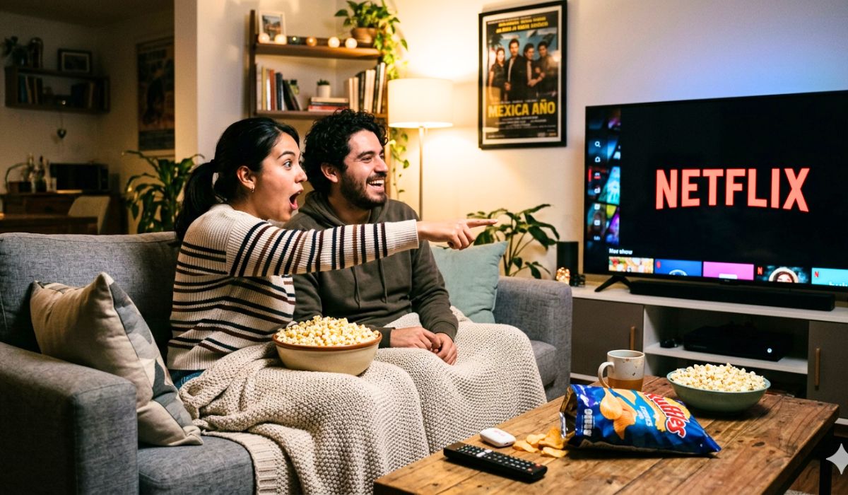 pareja viendo tele netflix