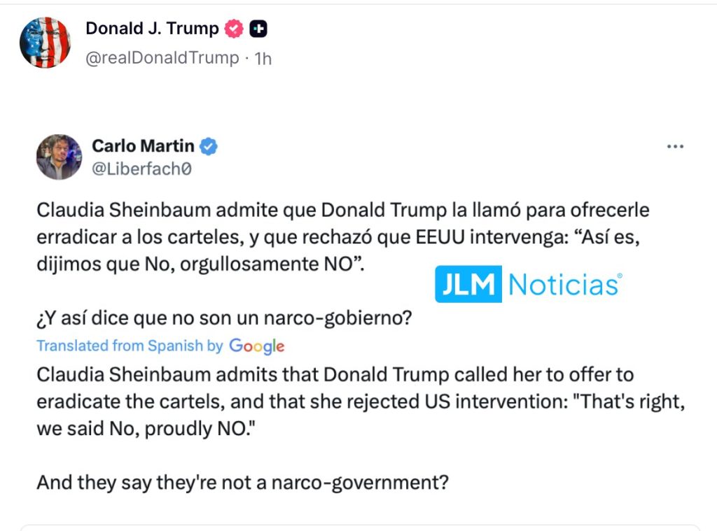 sheinbaum trump trhuth social