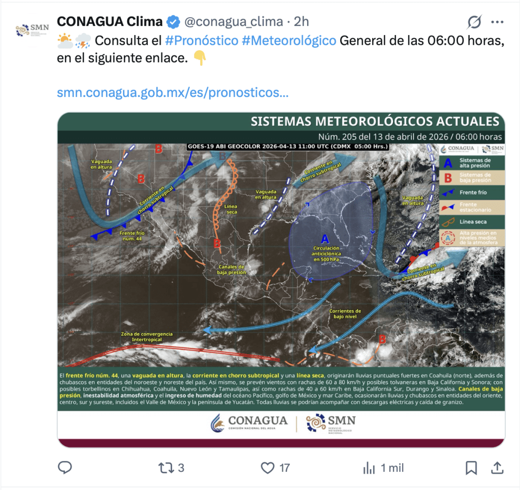 Pronóstico del clima en México | Conagua 