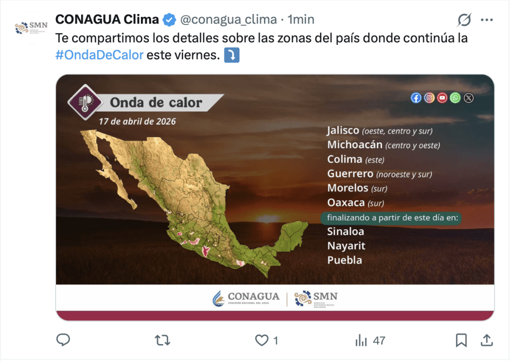 Onda de calor en México. | CONAGUA