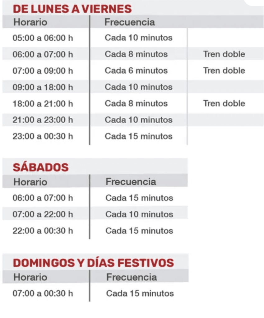 Horario del Tren Suburbano | Tren Suburbano
