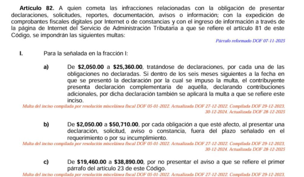 articulo 82 del código fiscal de la federación