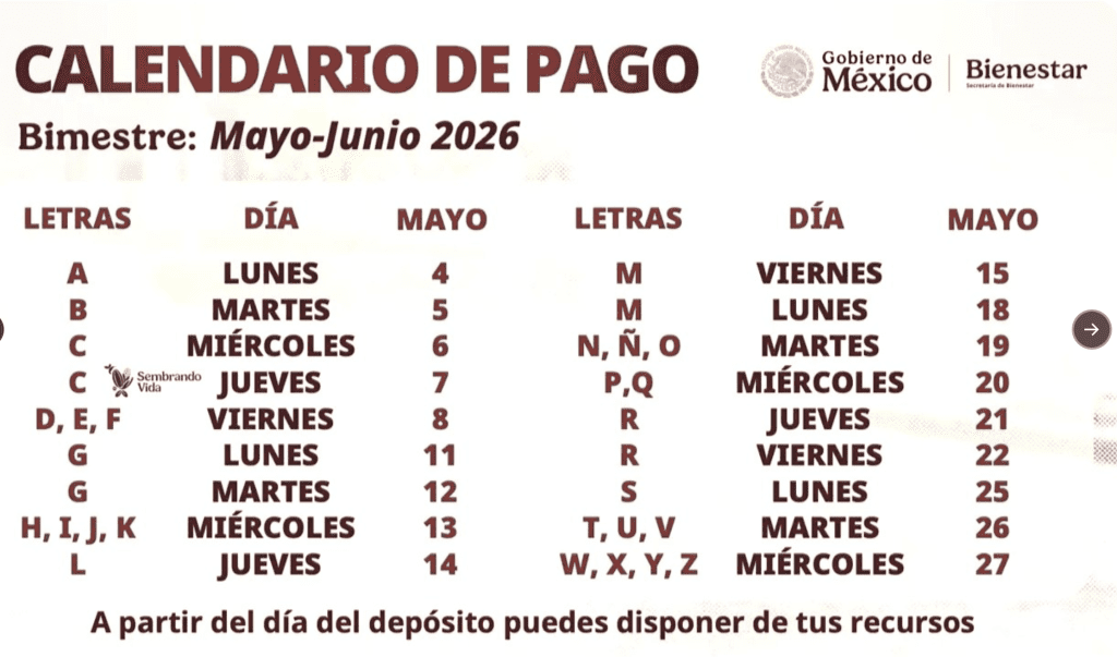 Calendario de pagos de Bienestar | Bienestar