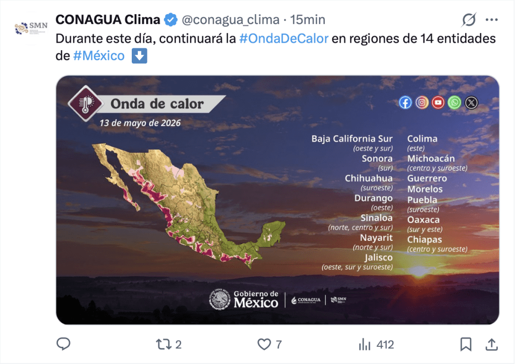 Altas temperaturas en México | CONAGUA 
