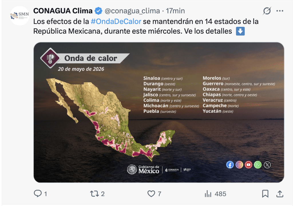 Onda de calor en México | Conagua 