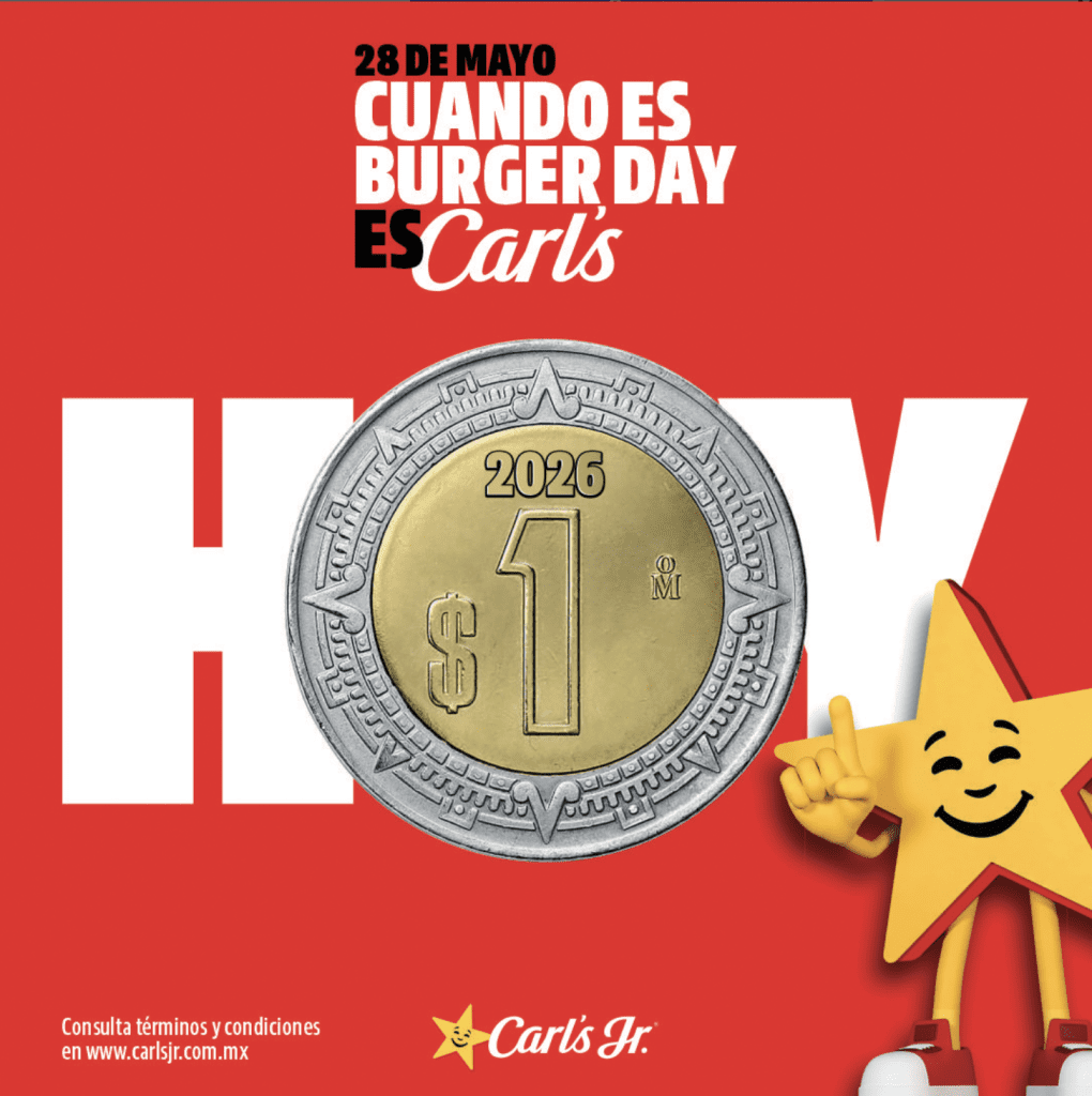 Carl's Jr pone hamburguesa a 1 peso | Carls Jr 
