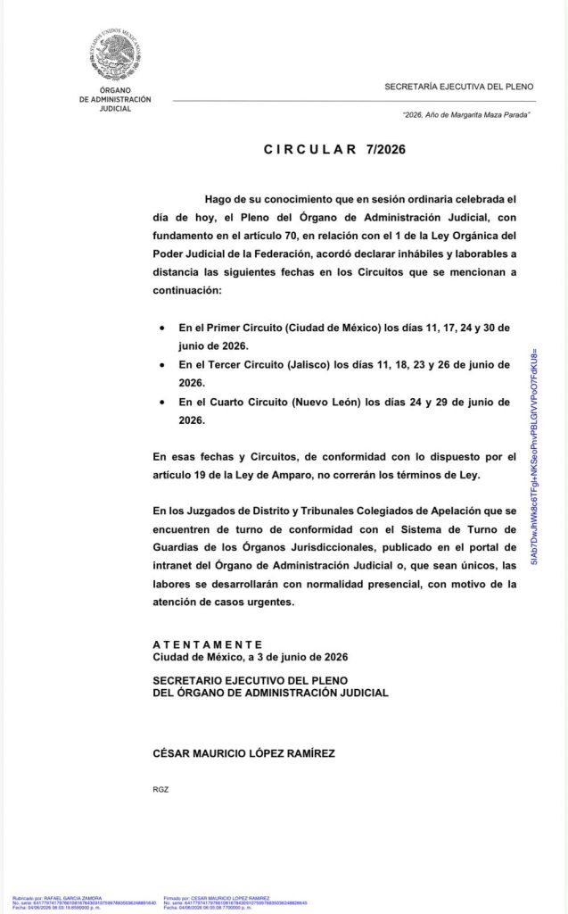 circular poder judicial home office futbol