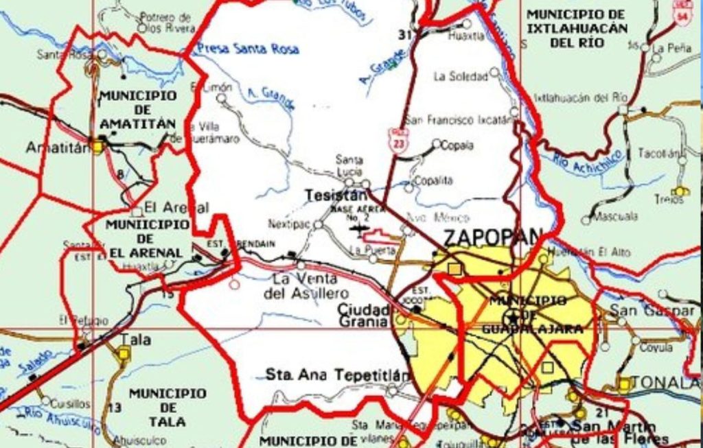 mapa de zapopan