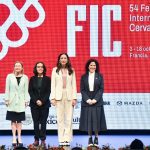 Lizeth Galván, secretaria de Turismo de Guanajuato; Valeria Palomino, directora general de Circuitos y Festivales; Claudia Curiel de Icaza, secretaria de Cultura, y Delphine Borione, Embajadora de Francia en México, durante la presentación en el Lunario del Auditorio Nacional de la edición 54 del Festival Internacional Cervantino (FIC) que contará con Francia como país invitado. FOTO: MARIO JASSO/CUARTOSCURO.COM