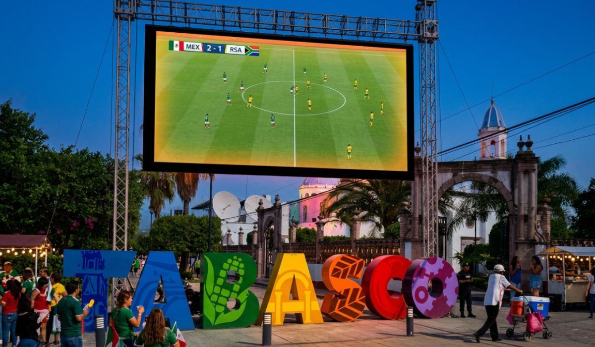 mundial 2026 tabasco instala pantalla gigante para ver partidos de futbol donde ver