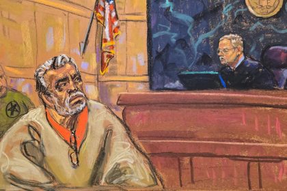 Dibujo del "Mayo" Zambada en corte de Nueva York