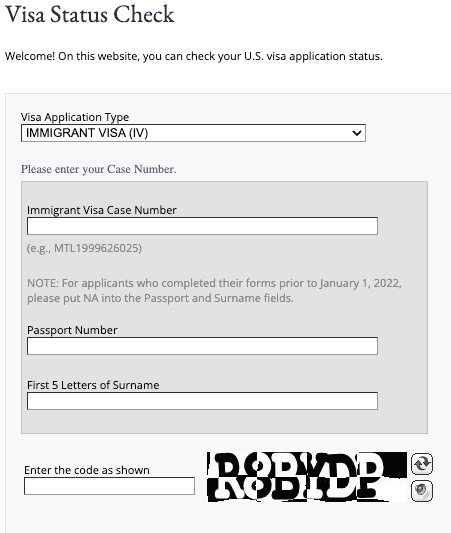 formato estatus de visa estadounidense