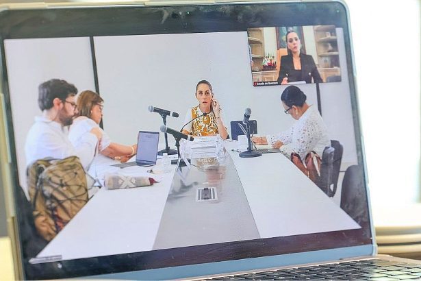 reunión a distancia, claudia sheinbaum y evelyn salgado