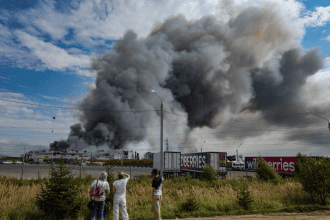 Ucrania bombardea Rusia. Foto: EFE