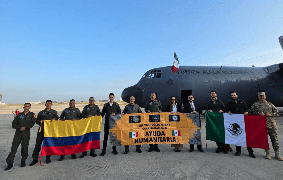 Ayuda humanitaria de México a Colombia. Foto: Cancillería colombiana