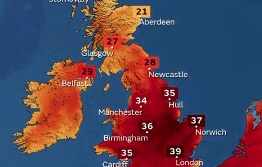 calor extremo reino unido