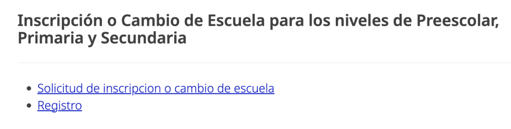 cambio turno escuela secundaria