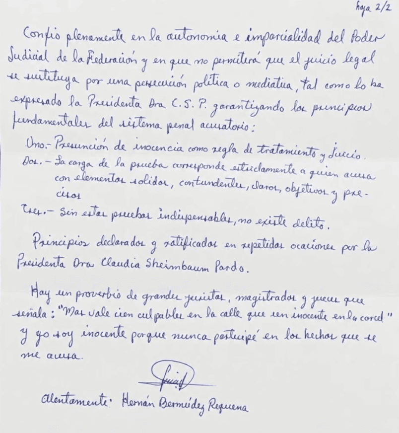 carta hernan bermudez requena dos