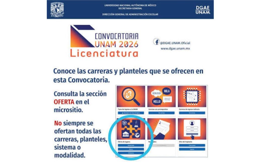 convocatoria licenciatura unam 2026